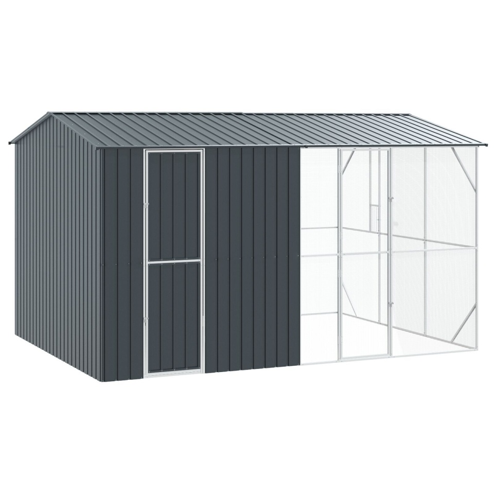 Cușcă pentru Păsări cu Extensie Antracit 310x442x247 cm din Oțel - 1 | YEO