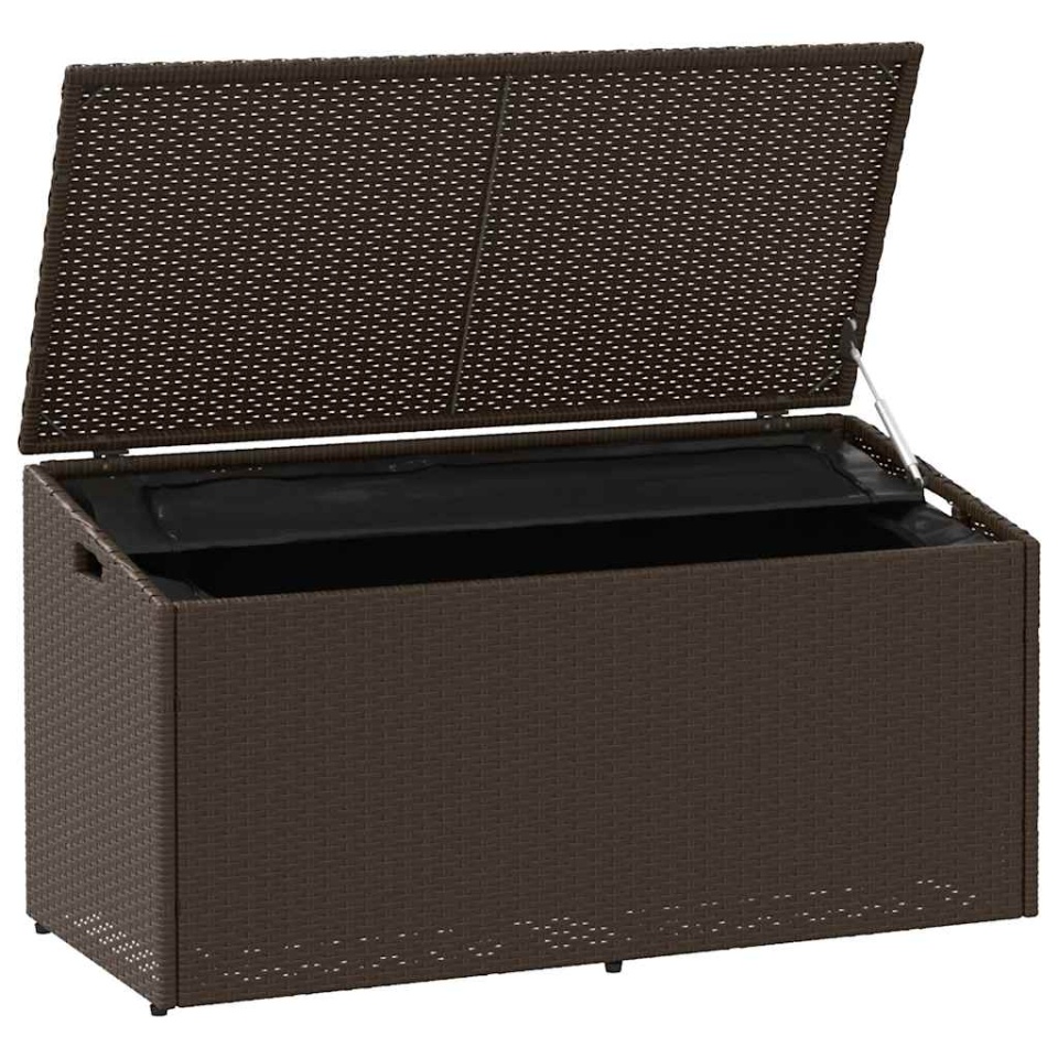 Cutie de depozitare de grădină maro 110x50x58 cm polirattan - 2 | YEO