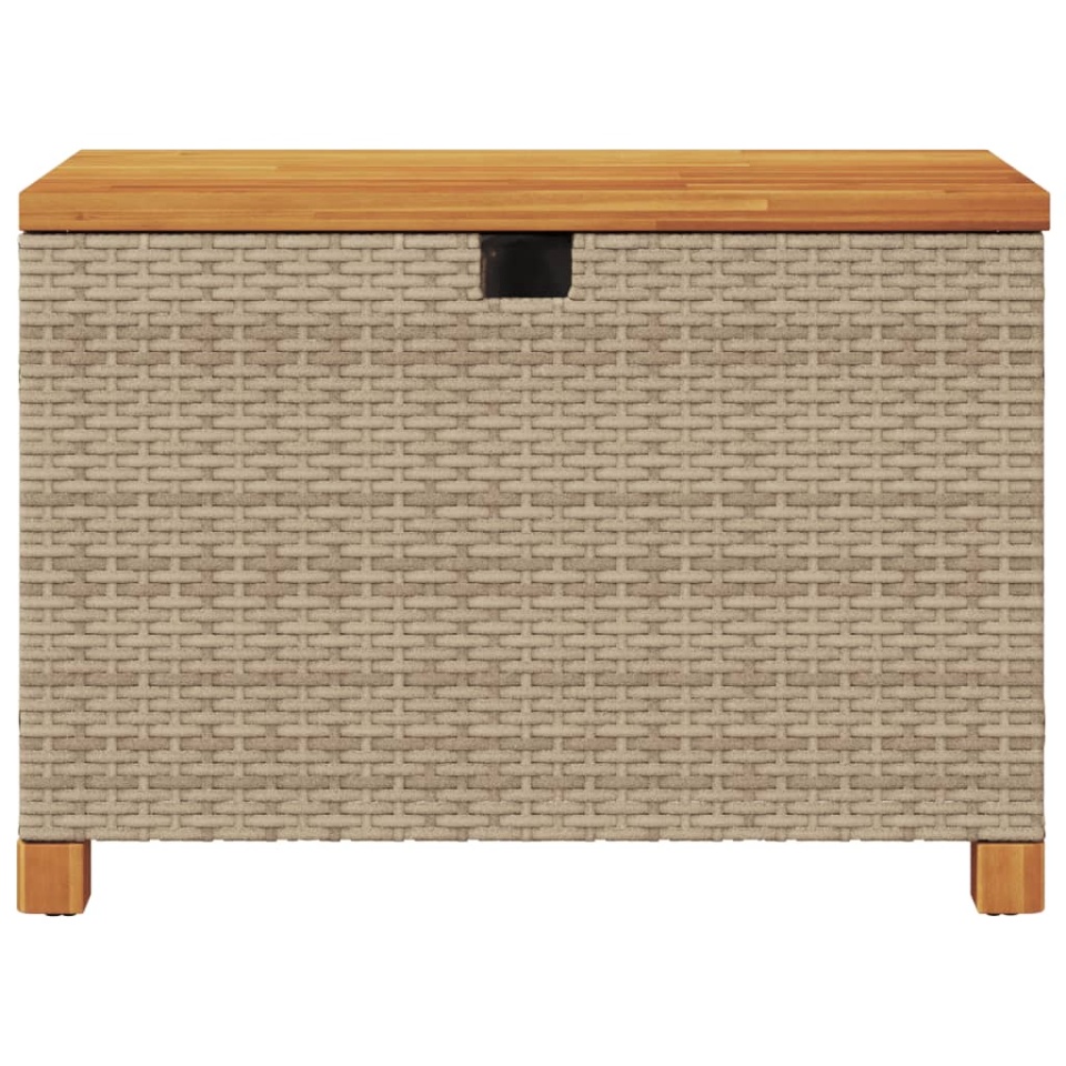 Cutie depozitare grădină bej 80x40x48 cm lemn acacia poliratan - 3 | YEO
