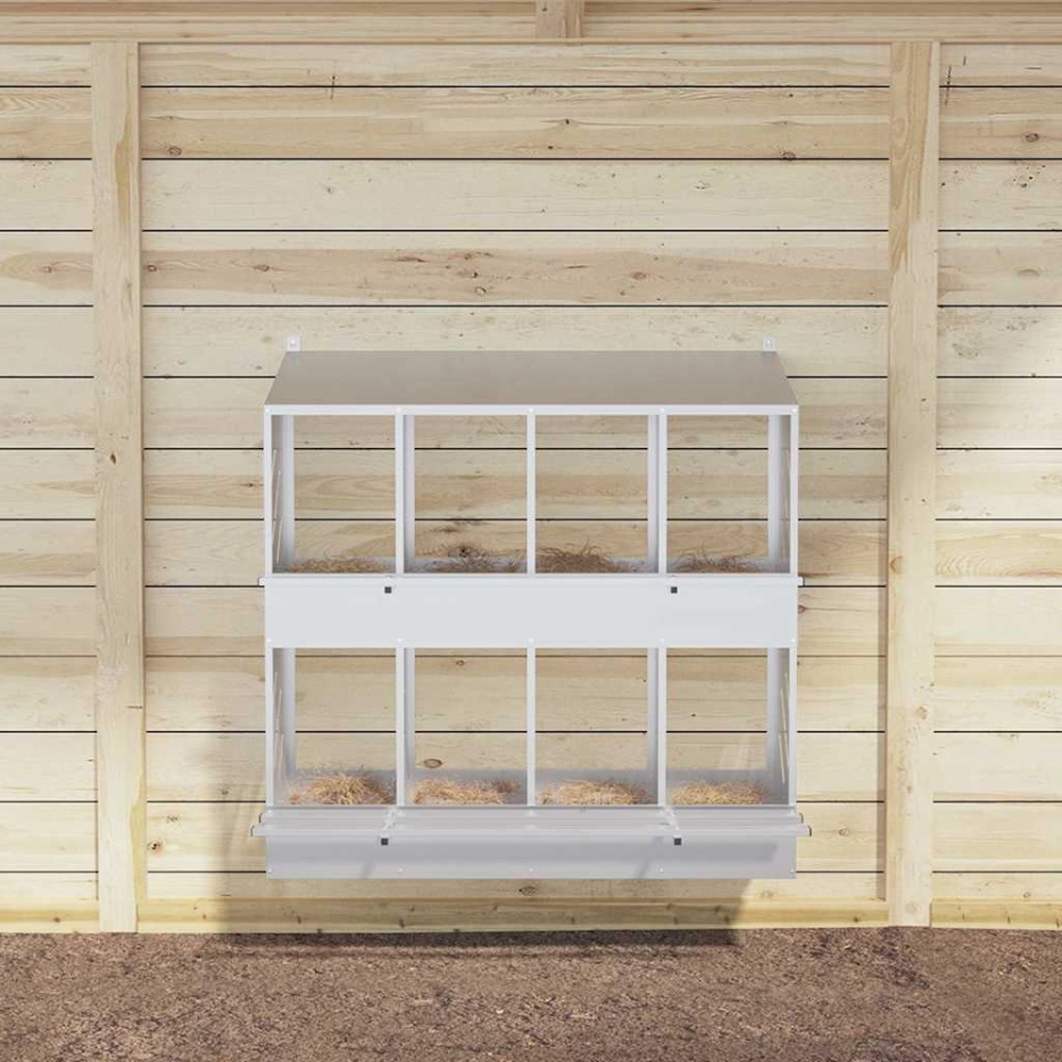 Cutie pentru pui cu 8 compartimente, metal argintiu galvanizat - 2 | YEO