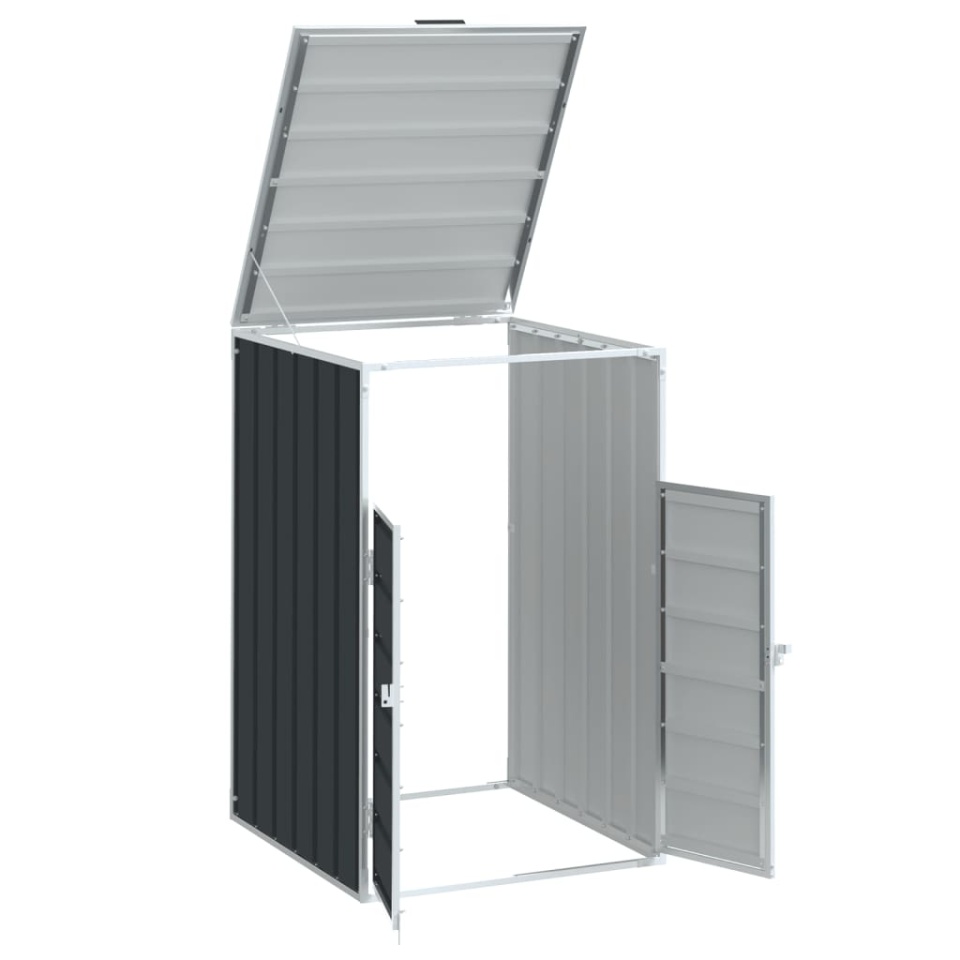 Depozitare coș gunoi cu roți 1 coș antracit 72x81x115 cm oțel - 3 | YEO