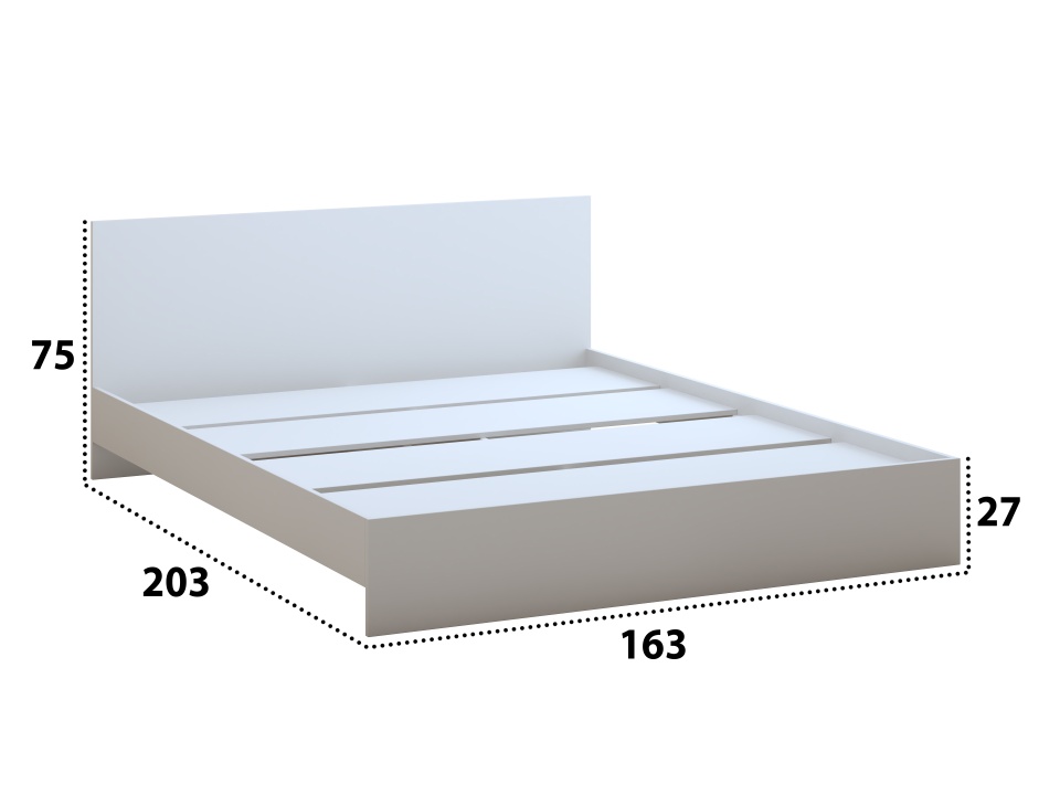 Dormitor Eco alb, dulap 3 usi, pat 160x200 cm, 2 noptiere, comoda - 2 | YEO