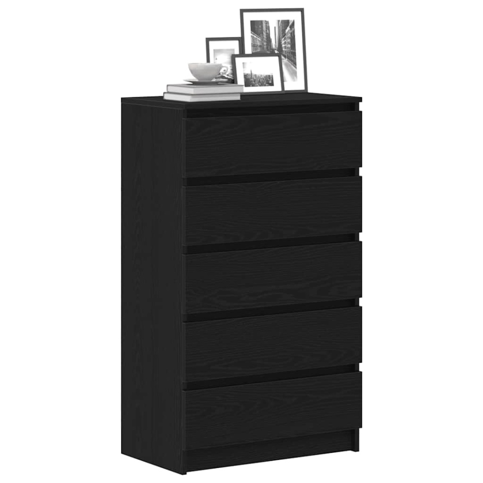 Dulap cu sertar, stejar negru, 60x36x103 cm, lemn prelucrat - 3 | YEO