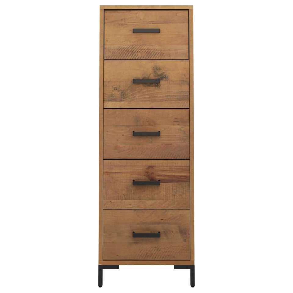 Dulap cu sertare, 42x35x110 cm, lemn masiv de pin reciclat - 2 | YEO
