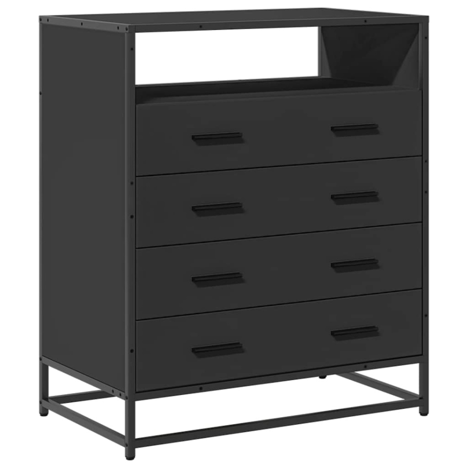 Dulap cu sertare, negru, 70x41x83,5 cm, lemn prelucrat - 1 | YEO