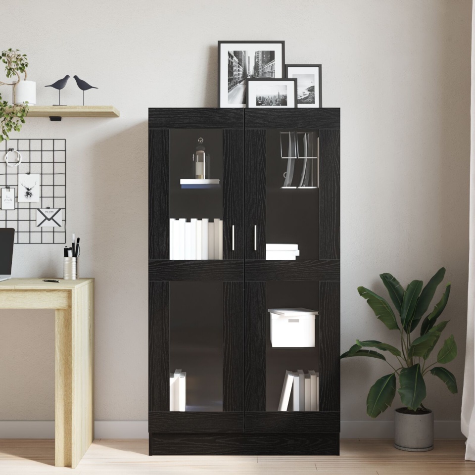 Dulap de cărți Negru Stejar 82,5x30,5x150 cm din Lemn - 3 | YEO