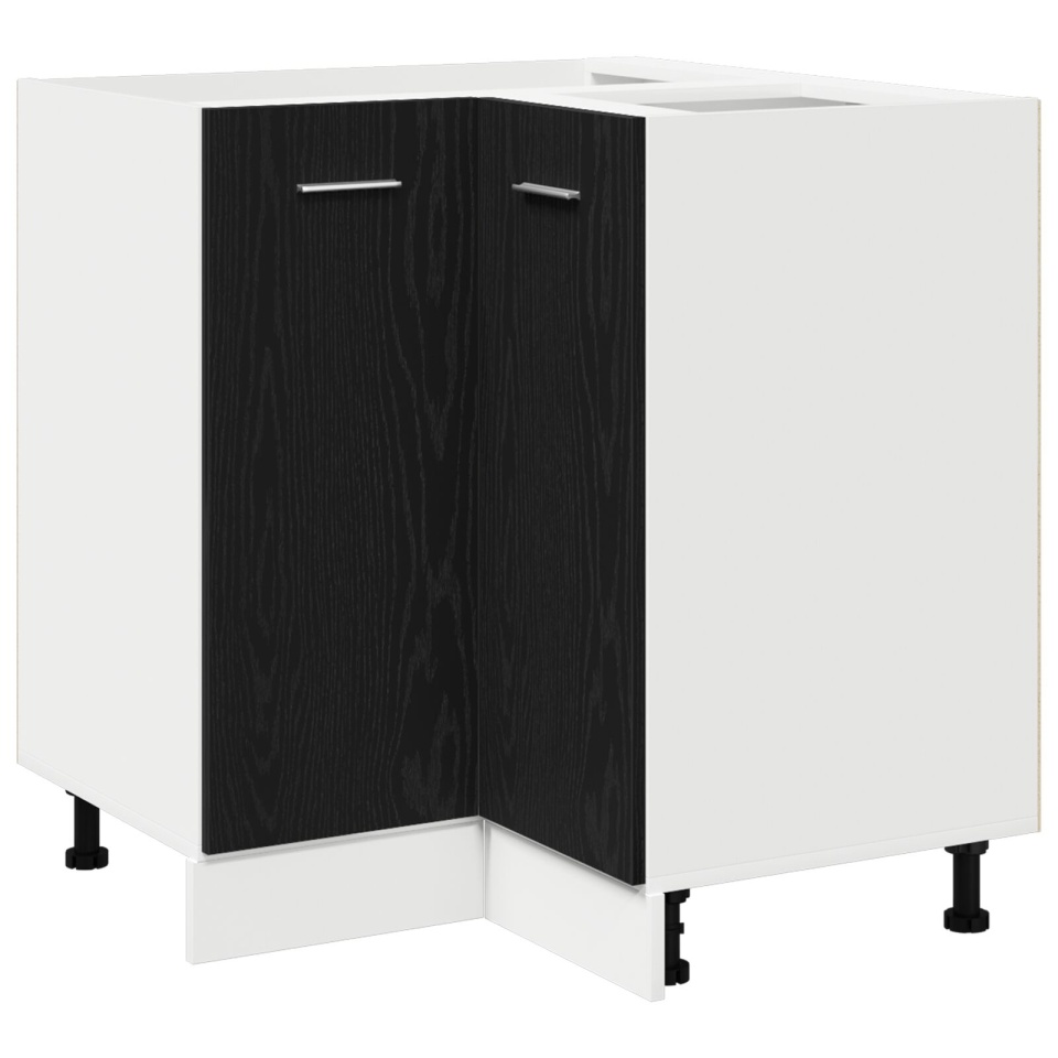Dulap de colț Negru din stejar - 75.5x75.5x81.5 cm - 1 | YEO