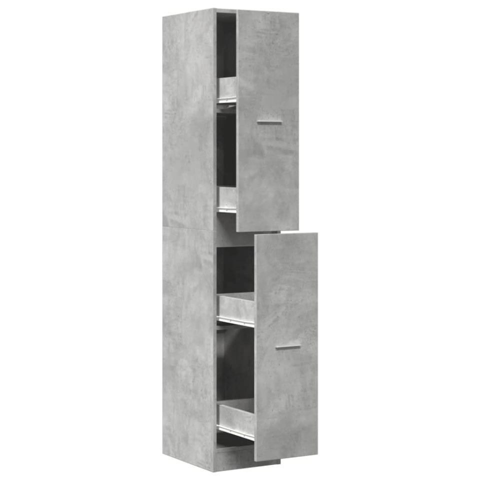 Dulap de farmacie, gri beton, 30x41x174,5 cm, lemn prelucrat - 1 | YEO