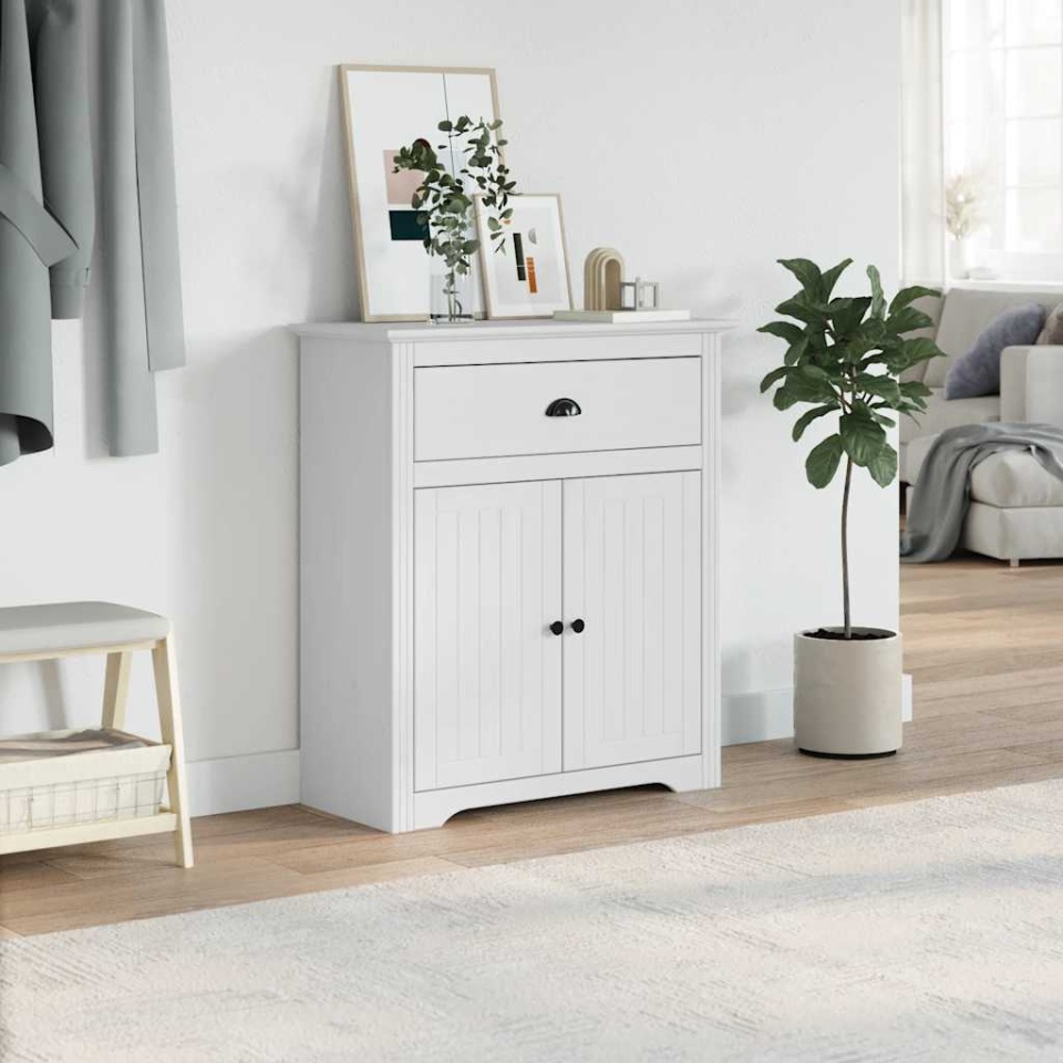 Dulap de hol „BODO” Alb 80x35x90 cm - 2 | YEO