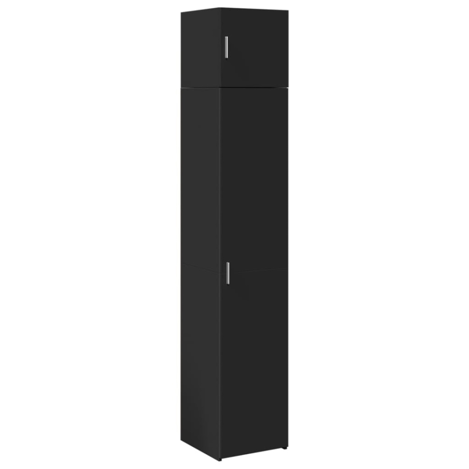 Dulap depozitare slim negru 40x42,5x225 cm lemn prelucrat - 1 | YEO