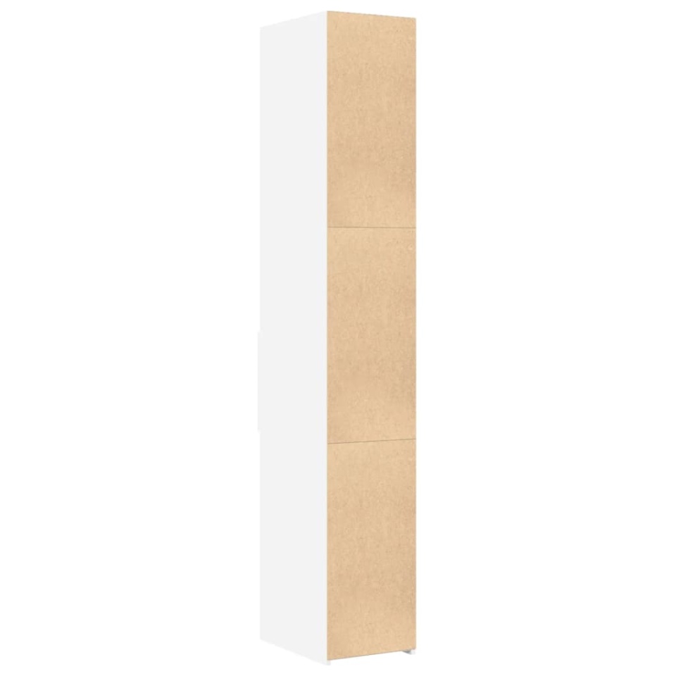 Dulap înalt, alb, 30x42,5x185 cm, lemn prelucrat - 4 | YEO
