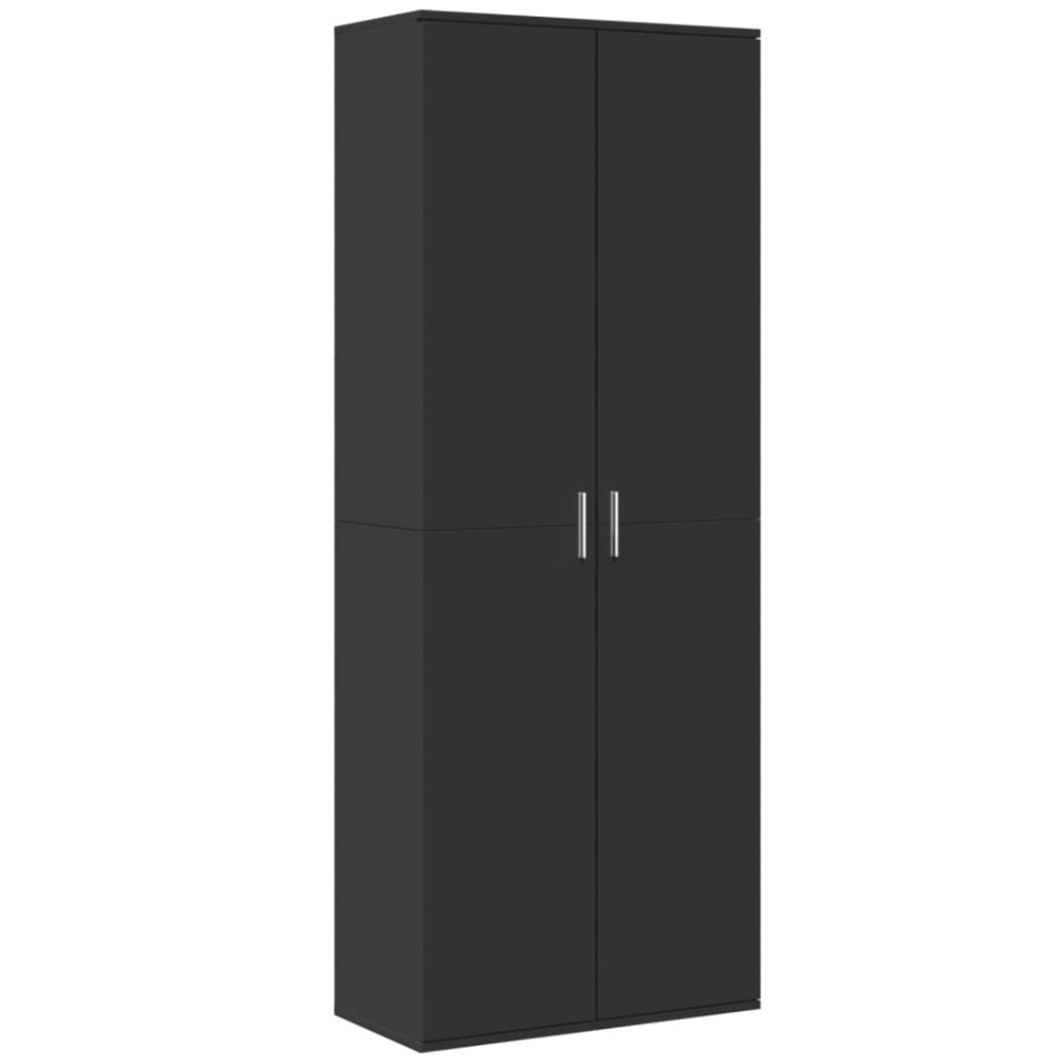 Dulap înalt, negru, 70x35x180 cm, lemn prelucrat - 1 | YEO