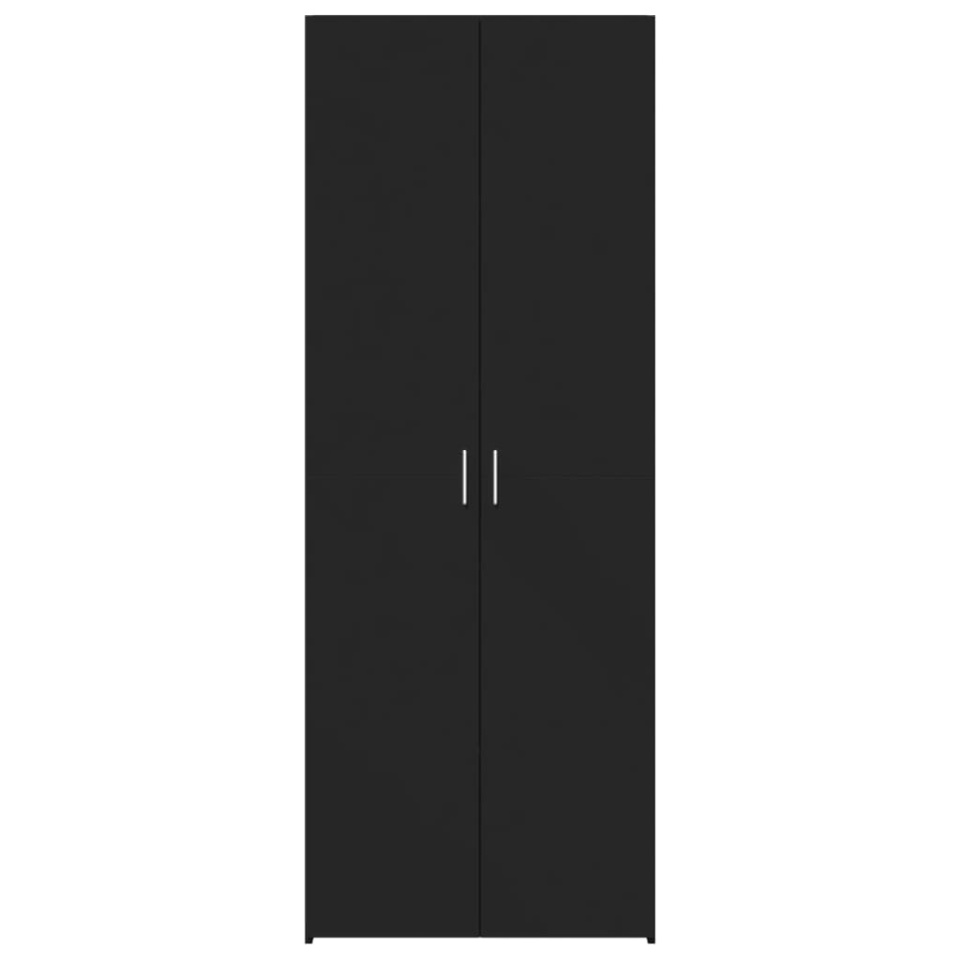 Dulap înalt, negru, 70x42,5x185 cm, lemn prelucrat - 3 | YEO