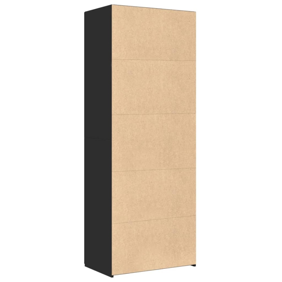Dulap înalt, negru, 70x42,5x185 cm, lemn prelucrat - 4 | YEO