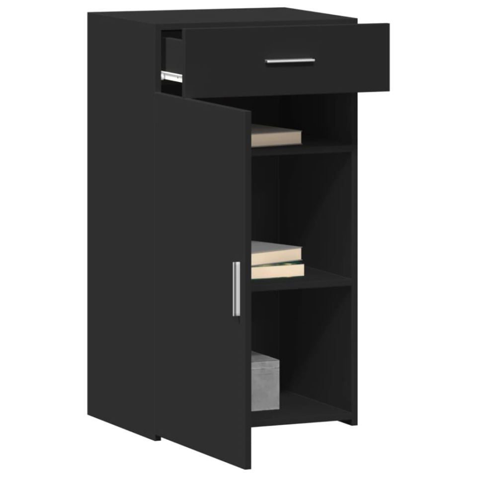 Dulap, negru, 50x42,5x93 cm, lemn prelucrat - 2 | YEO
