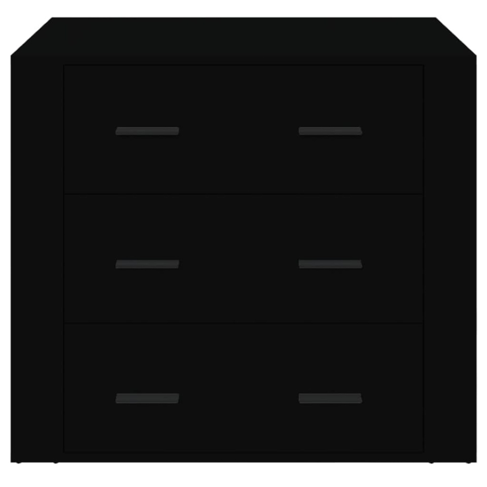 Dulap, negru, 80x33x70 cm, lemn prelucrat - 2 | YEO
