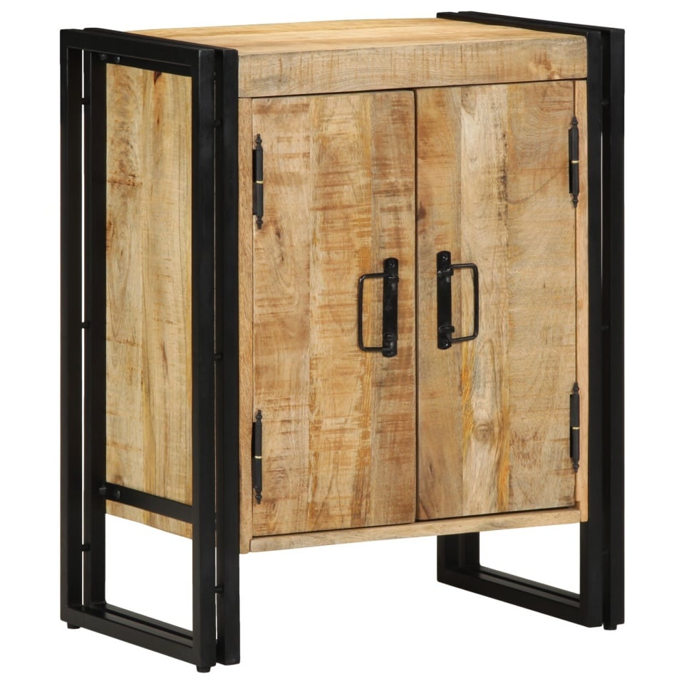 Dulap pentru pantofi Negru 30x30x40 cm Lemn masiv de mango și Oțel - 3 | YEO