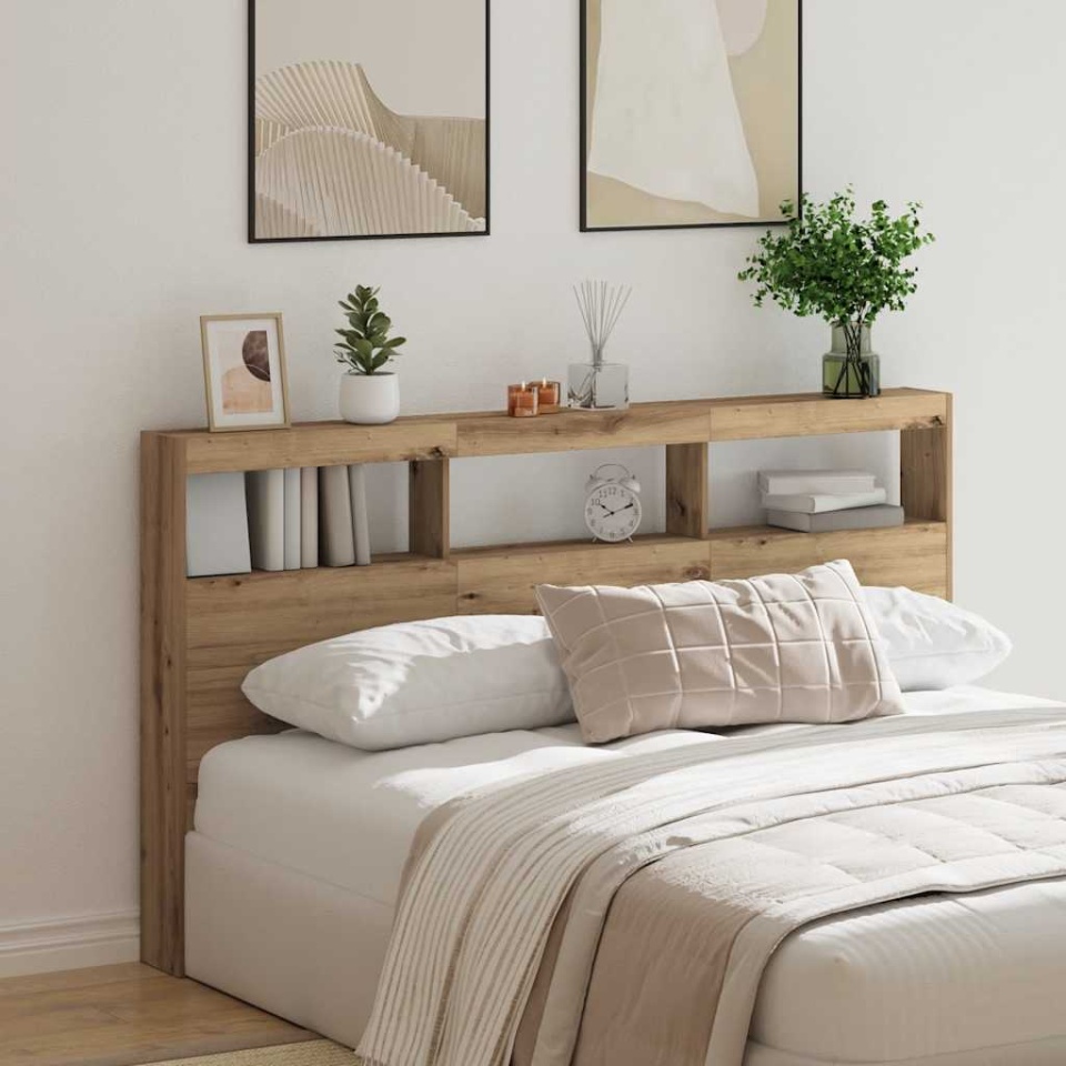 Dulap pentru tăblie cu LED Stejar Artisan 180x17x102 cm - 3 | YEO