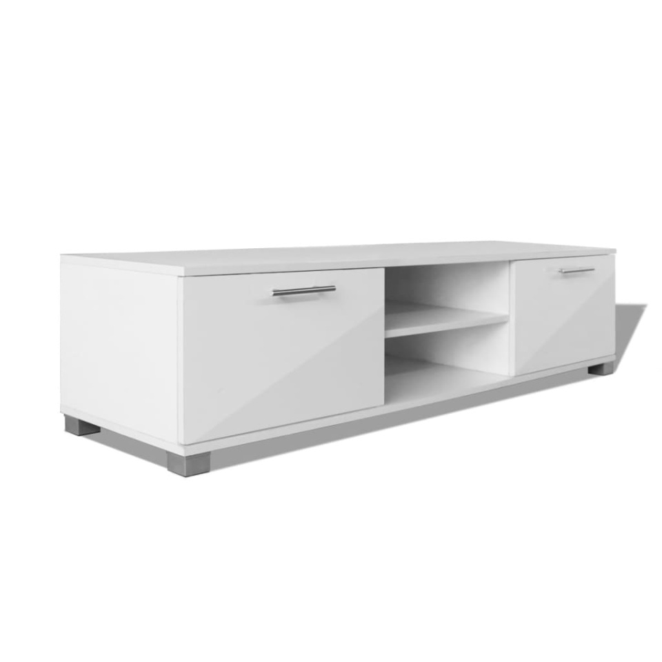 Dulap TV, alb extralucios, 120 x 40,3 x 35 cm - 1 | YEO