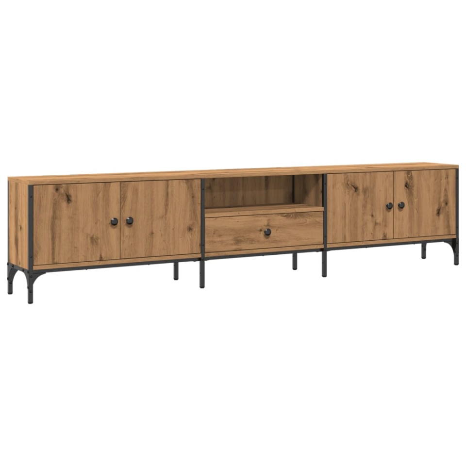 Dulap TV cu sertar stejar artizanal 200x25x44 cm lemn prelucrat - 1 | YEO