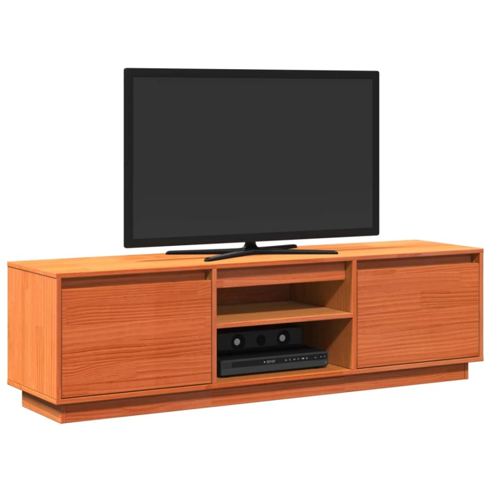 Dulap TV, maro ceruit, 140x35x40 cm, lemn masiv de pin - 3 | YEO