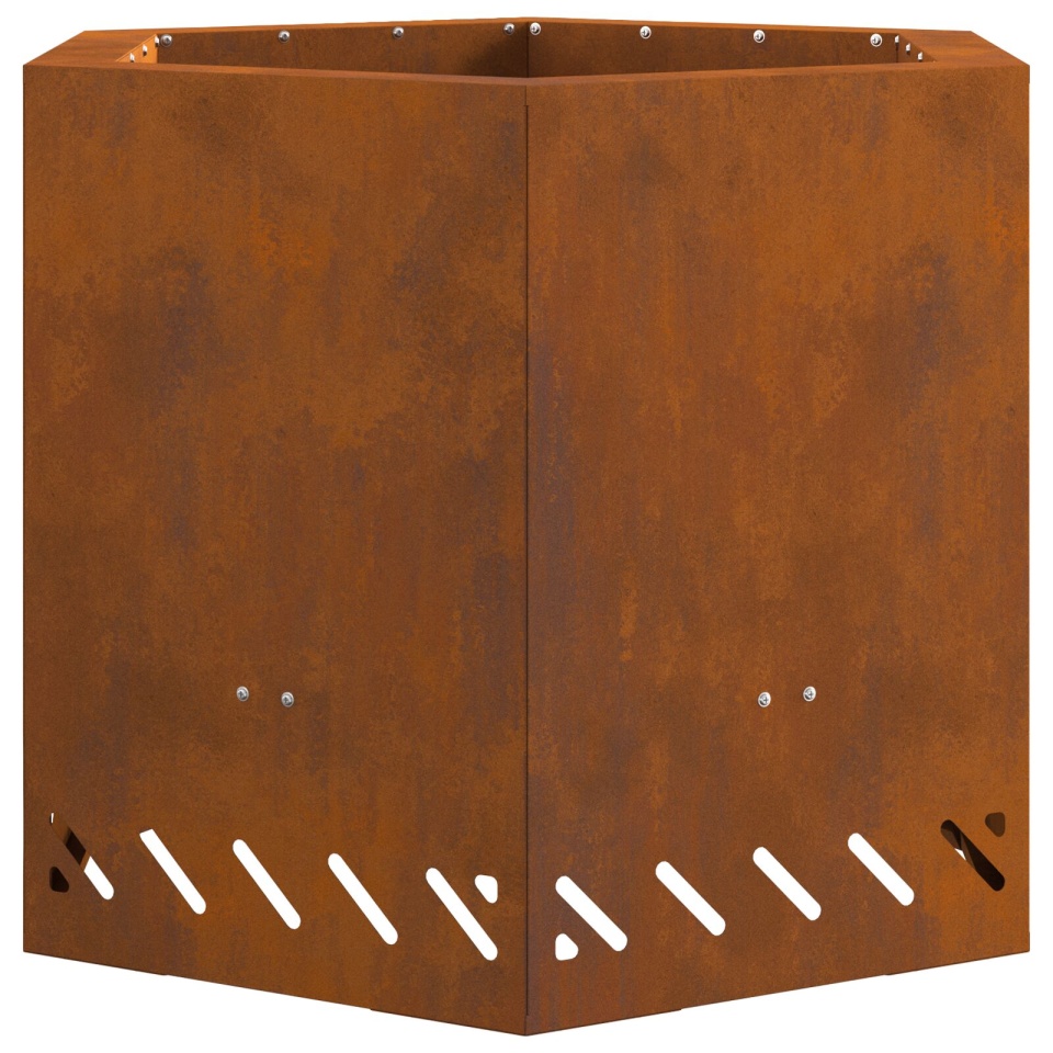 Focar fără fum Hexagonal 58x58x51 cm Oțel rezistent la intemperii - 1 | YEO