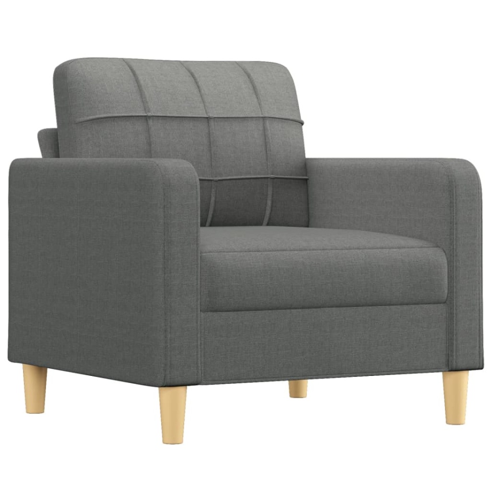 Fotoliu canapea cu taburet, gri închis, 60 cm, textil - 3 | YEO