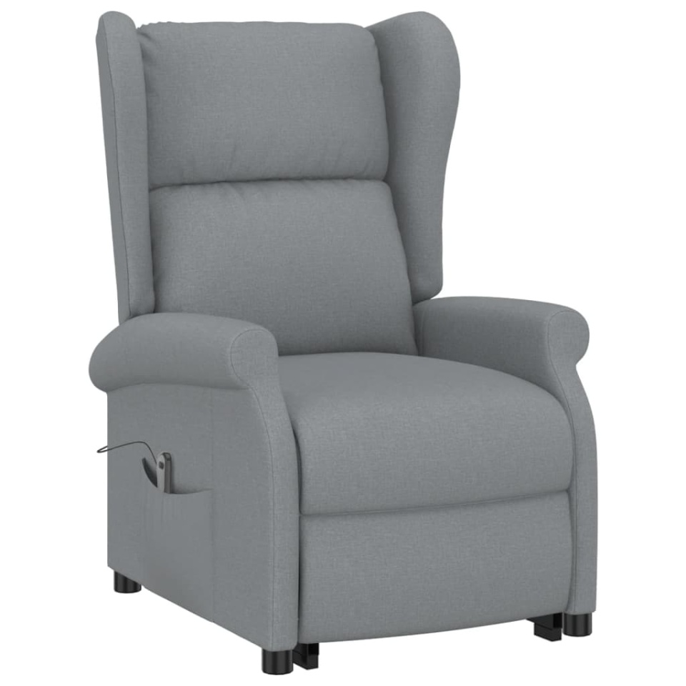 Fotoliu cu ridicare, gri deschis, textil - 2 | YEO