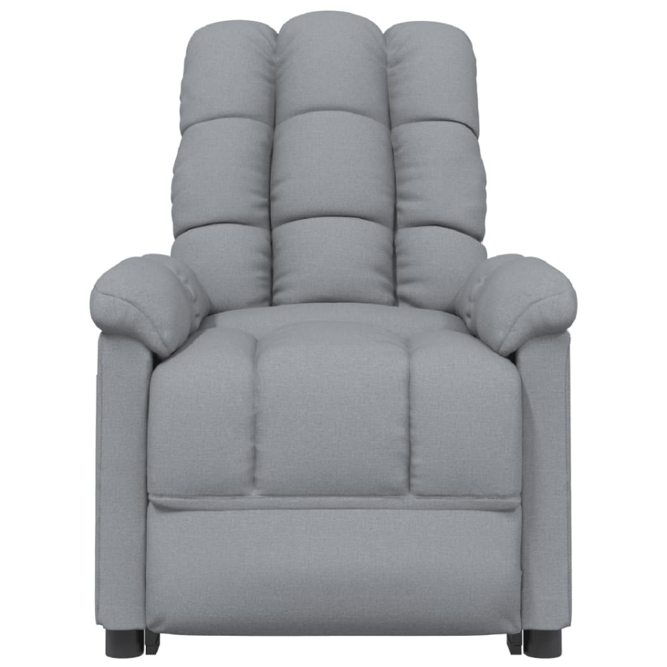 Fotoliu de masaj electric rabatabil, gri deschis, textil - 3 | YEO