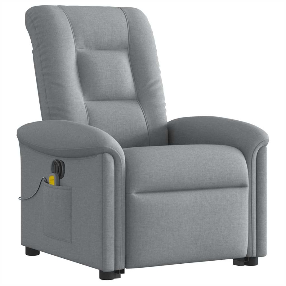 Fotoliu electric masaj rabatabil cu ridicare, gri închis textil - 3 | YEO