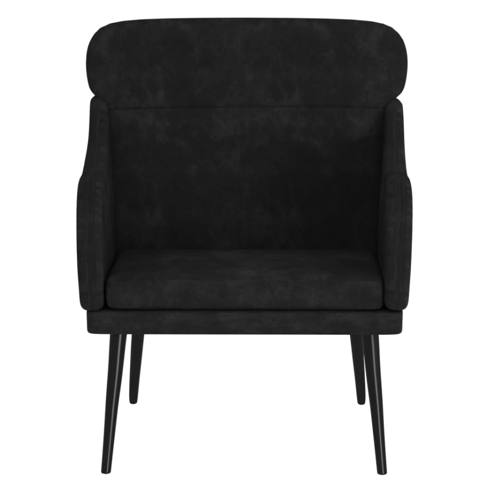 Fotoliu, negru, 63x76x80 cm, catifea - 2 | YEO