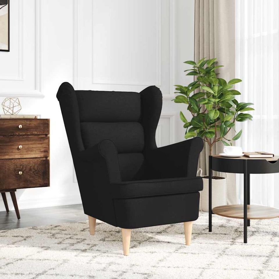 Fotoliu, negru, 74x84x100 cm, textil - 2 | YEO