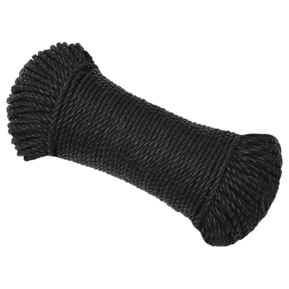 Frânghie de lucru, negru, 8 mm, 500 m, polipropilenă - 1 | YEO