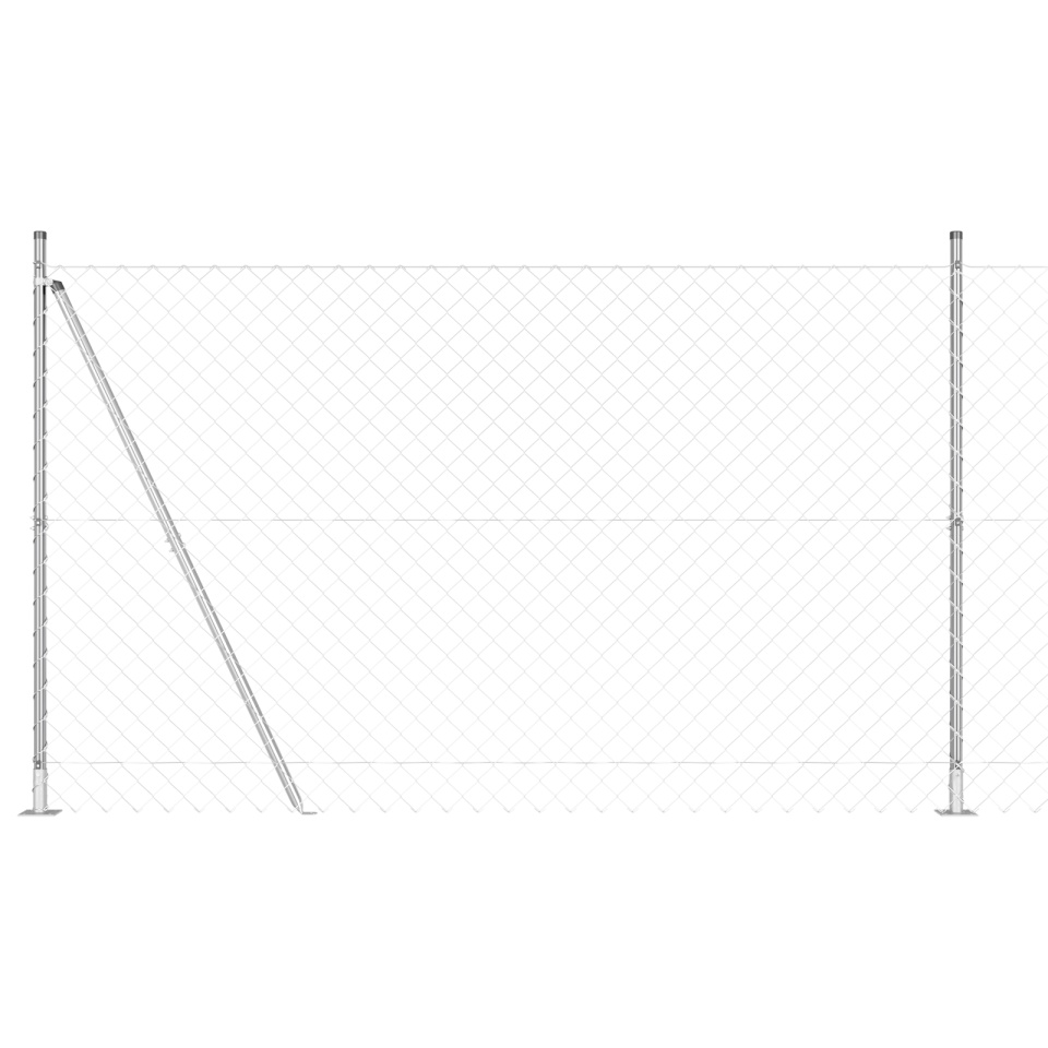 Gard din plasă cu 7 piloni înfipți 1.4x10 m Oțel galvanizat - 1 | YEO