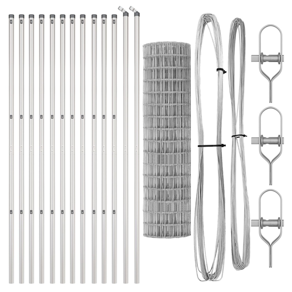 Gard Euro cu 13 stâlpi 1,2x25 m Oțel galvanizat - 1 | YEO