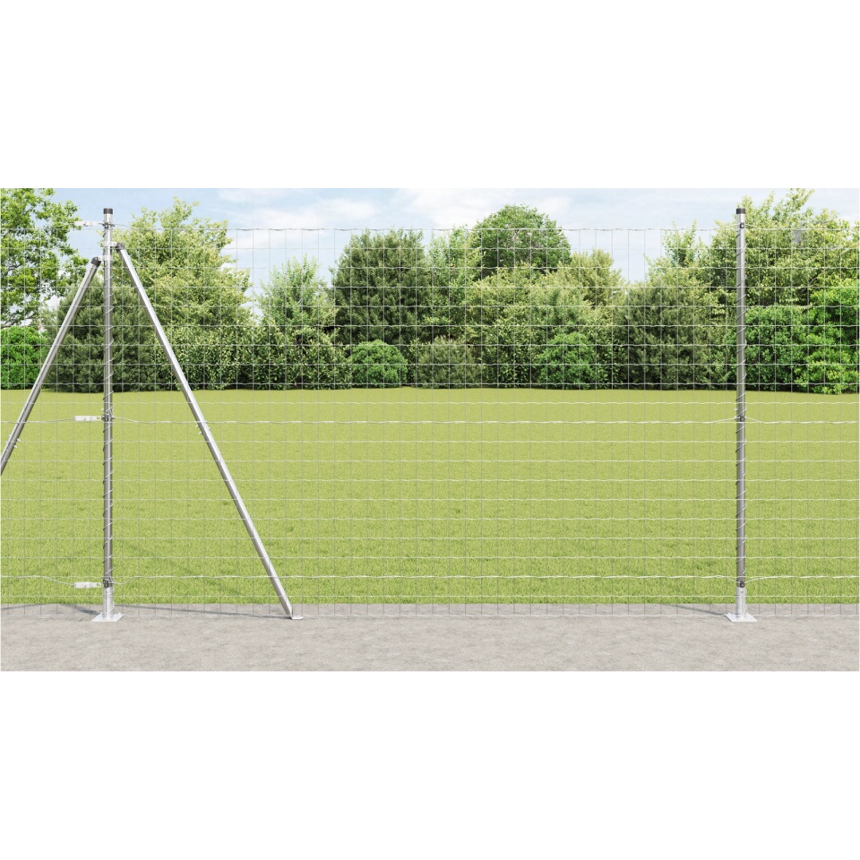 Gard Euro cu 7 posturi flanșate 1.5x10 m Oțel galvanizat
