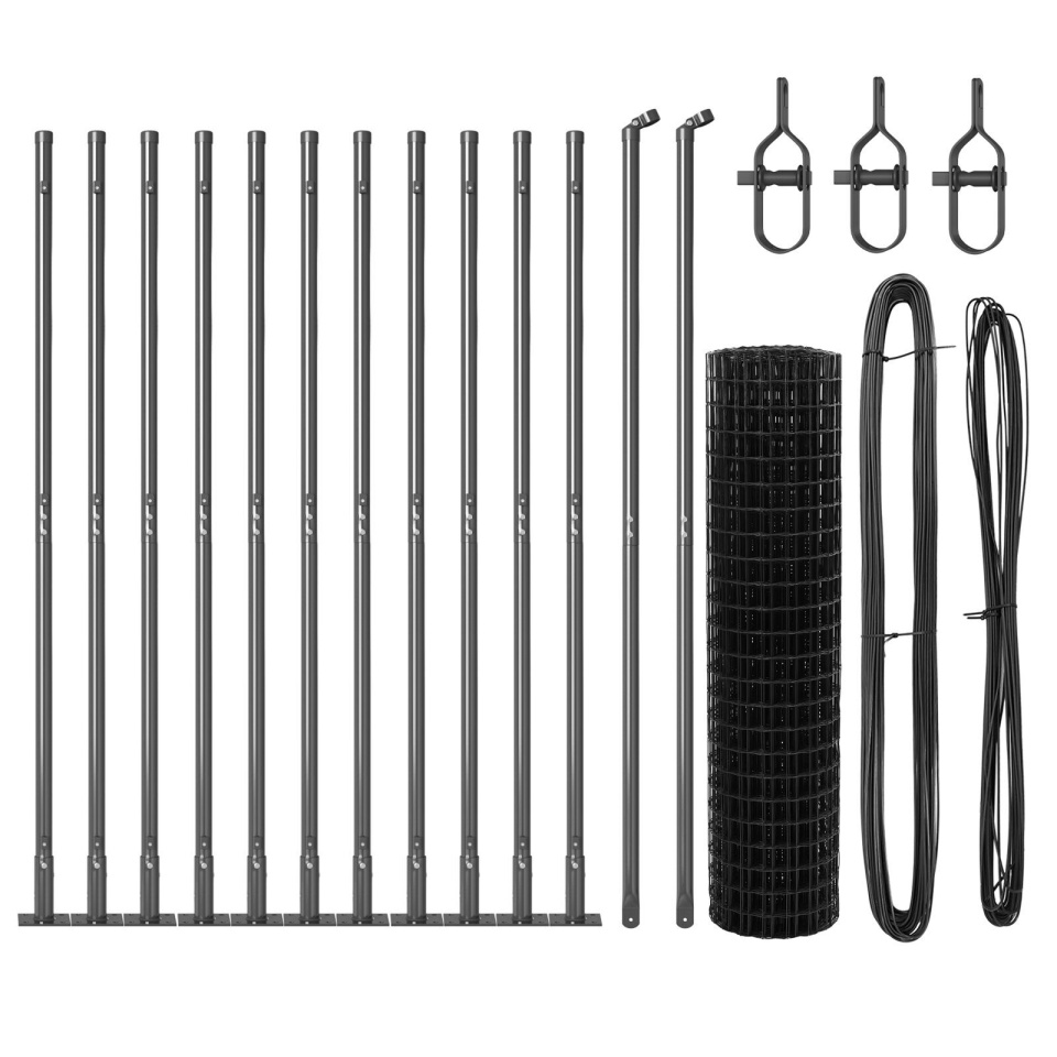 Gard Euro Set de 2 Gri Bază de beton, Posturi metalice 25 x 1 m - 1 | YEO