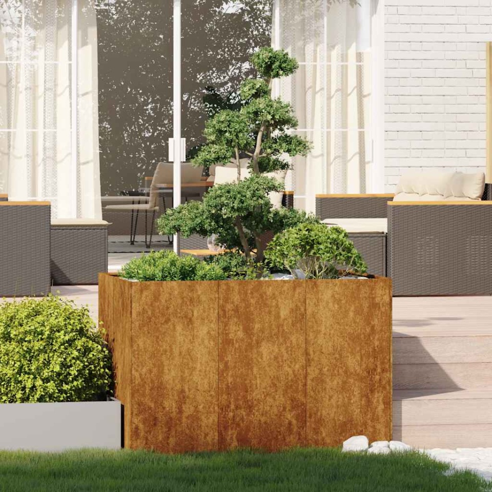 Jardinieră Rusty 120x80x80 cm Oțel pentru intemperii - 2 | YEO