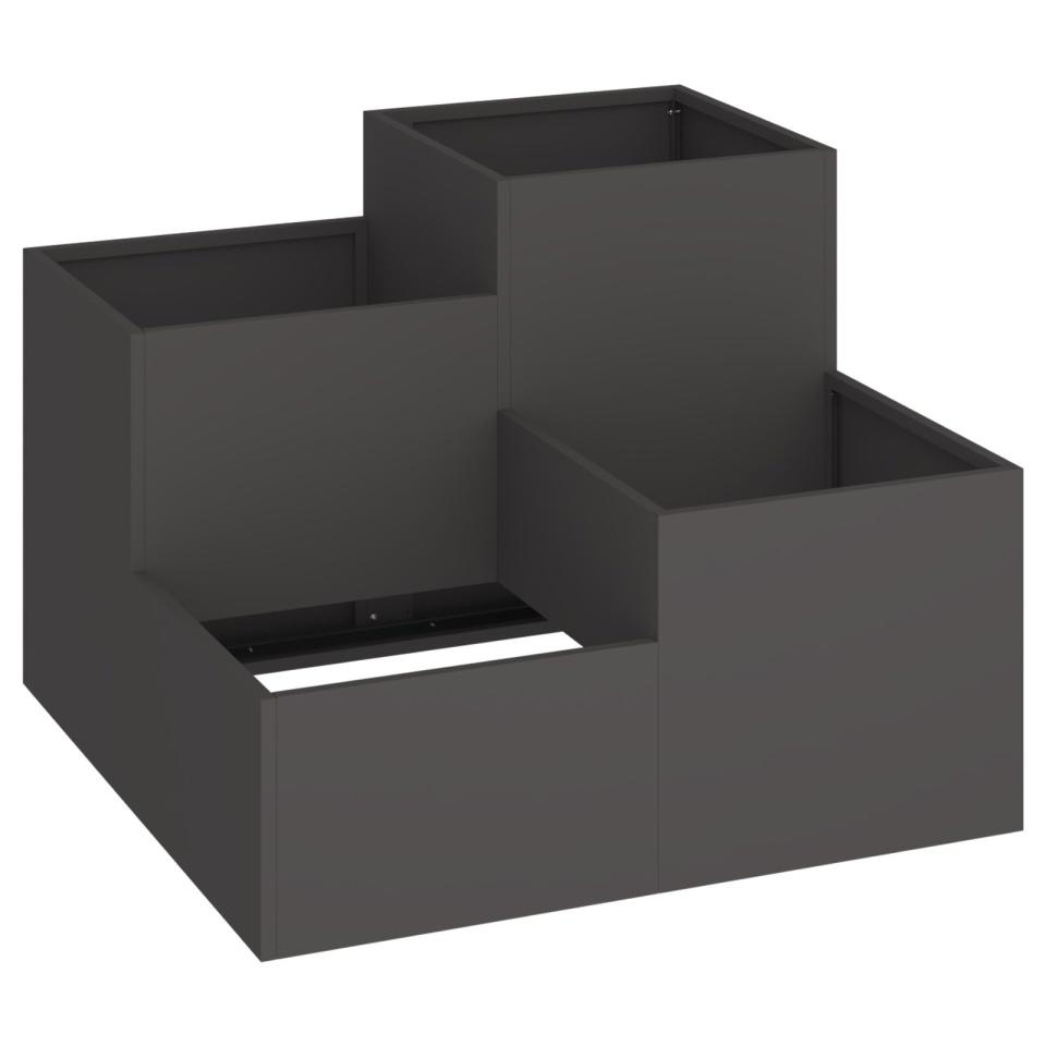 Jardiniere pentru grădină 100x100x60 cm Oțel Negru - 1 | YEO