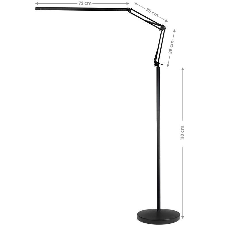 Lampa de tratament All4light lashes line 2 LED, neagra, cu trepied