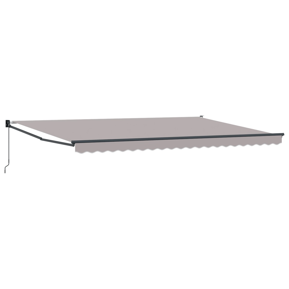 Marchiză manuală retractabilă Gri 500x300 cm, Țesătură de schimb pentru marchiză de 5x3 m Gri deschis - 1 | YEO