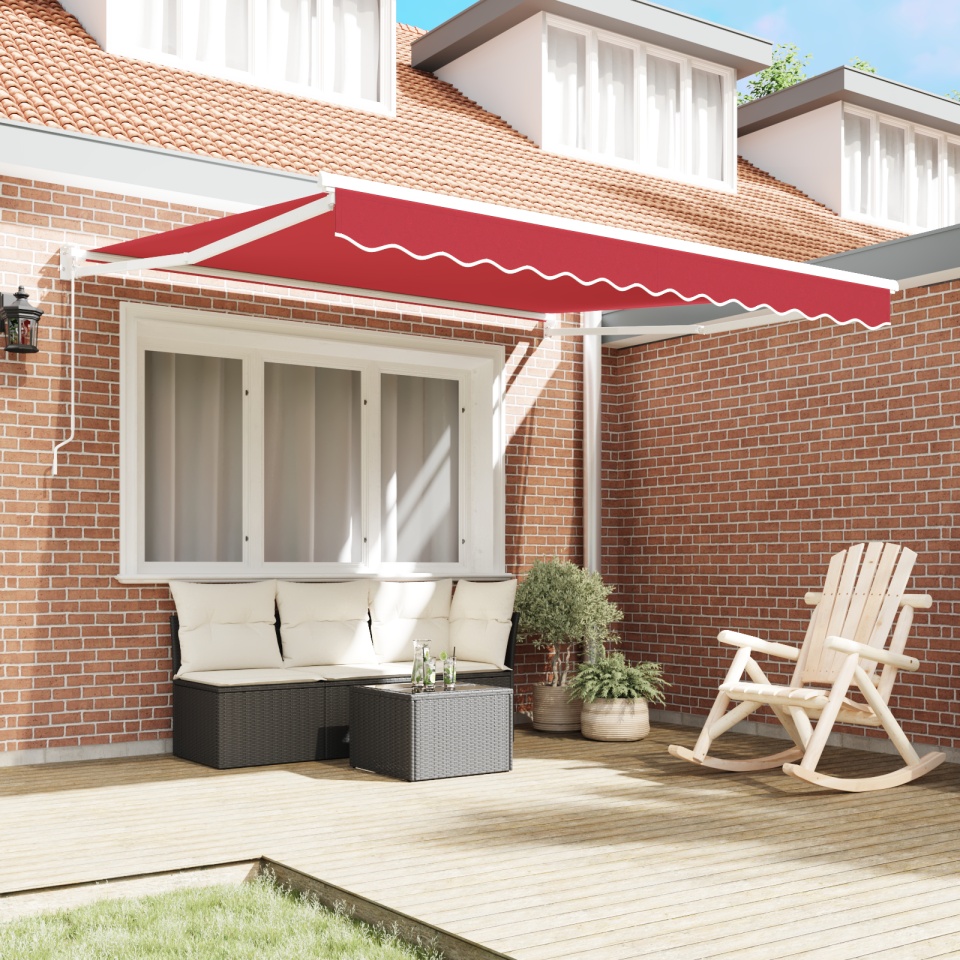 Marchiză manuală retractabilă roșie 350x250 cm, Material de schimb pentru marchiză pentru cadru de 3.5x2.5 m roșu - 2 | YEO