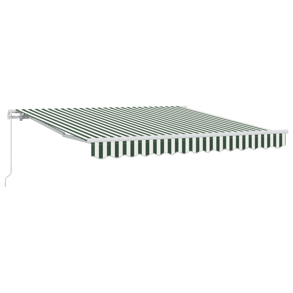 Marchiza manuală retractabilă Verde și Alb 300x250 cm, Material de înlocuire pentru marchiză pentru cadru de 3x2.5 m Verde și Alb - 1 | YEO