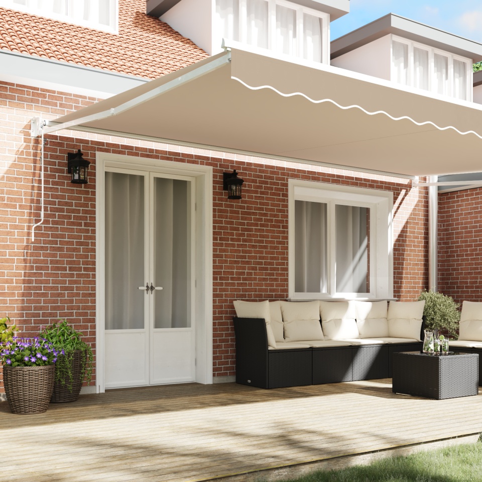 Marchiză retractabilă automată Bej 500x300 cm, Material de înlocuire pentru marchiză 5x3 m Bej - 2 | YEO