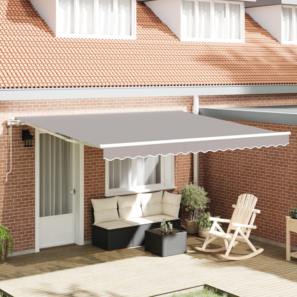 Marchiză Retractabilă Automată Gri Deschis 400x300 cm, Material de Înlocuire pentru Marchiză de 4x3 m Gri Deschis