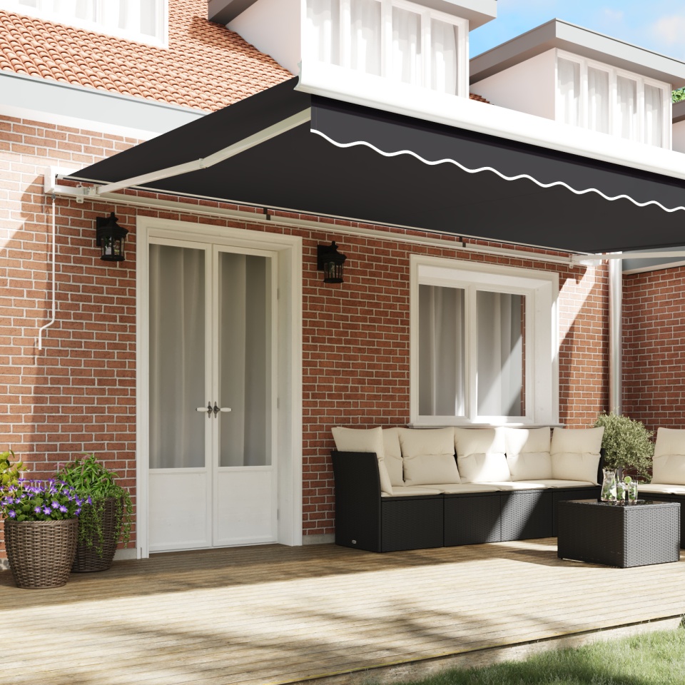 Marchiză retractabilă manuală antracit 500x300 cm - 2 | YEO