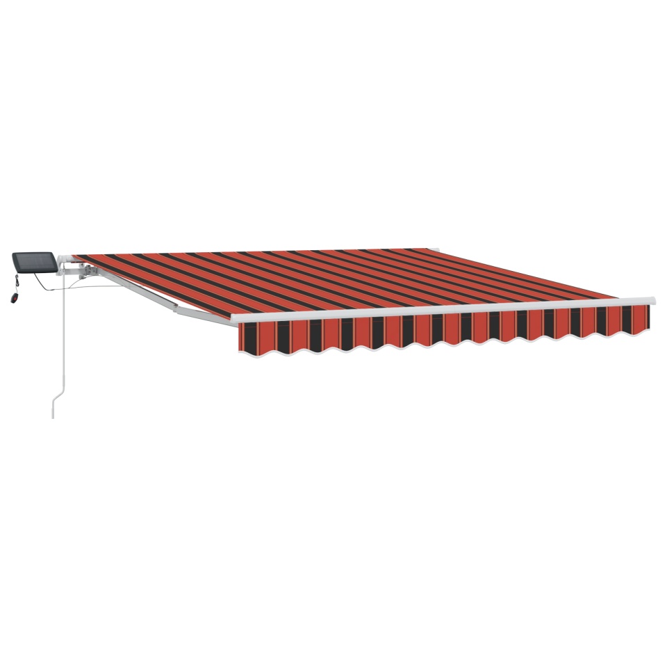 Marchiză retractabilă manuală cu LED Portocalie și Maro 300x250 cm - 1 | YEO