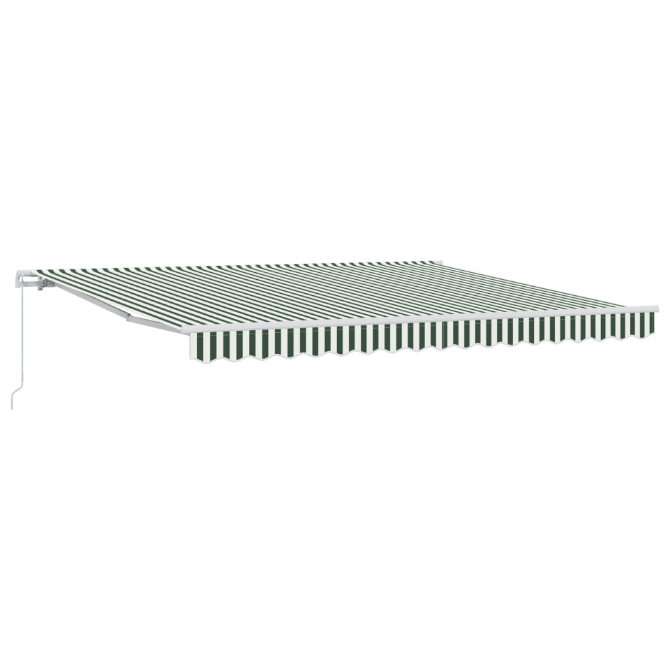 Marchiză retractabilă manuală Verde și Alb 400x300 cm, Material de înlocuire pentru marchiză pentru cadru de 4x3 m Verde și Alb - 1 | YEO