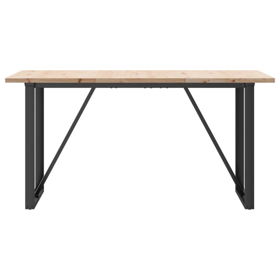 Masă bucătărie, cadru O, 160x80x75,5 cm lemn masiv pin și fontă - 3 | YEO