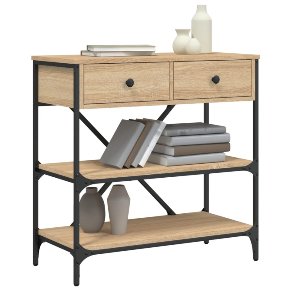 Masă consolă, stejar sonoma, 75x34,5x75 cm, lemn prelucrat - 2 | YEO